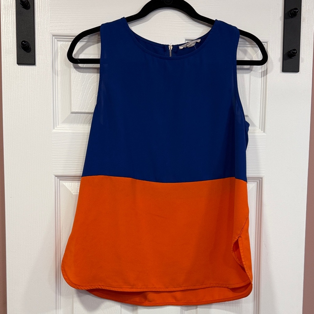 41 Hawthorn Colorblock Tank Top in Cobalt Blue and Orange